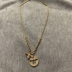 Swarovski gold diamond  bee necklace